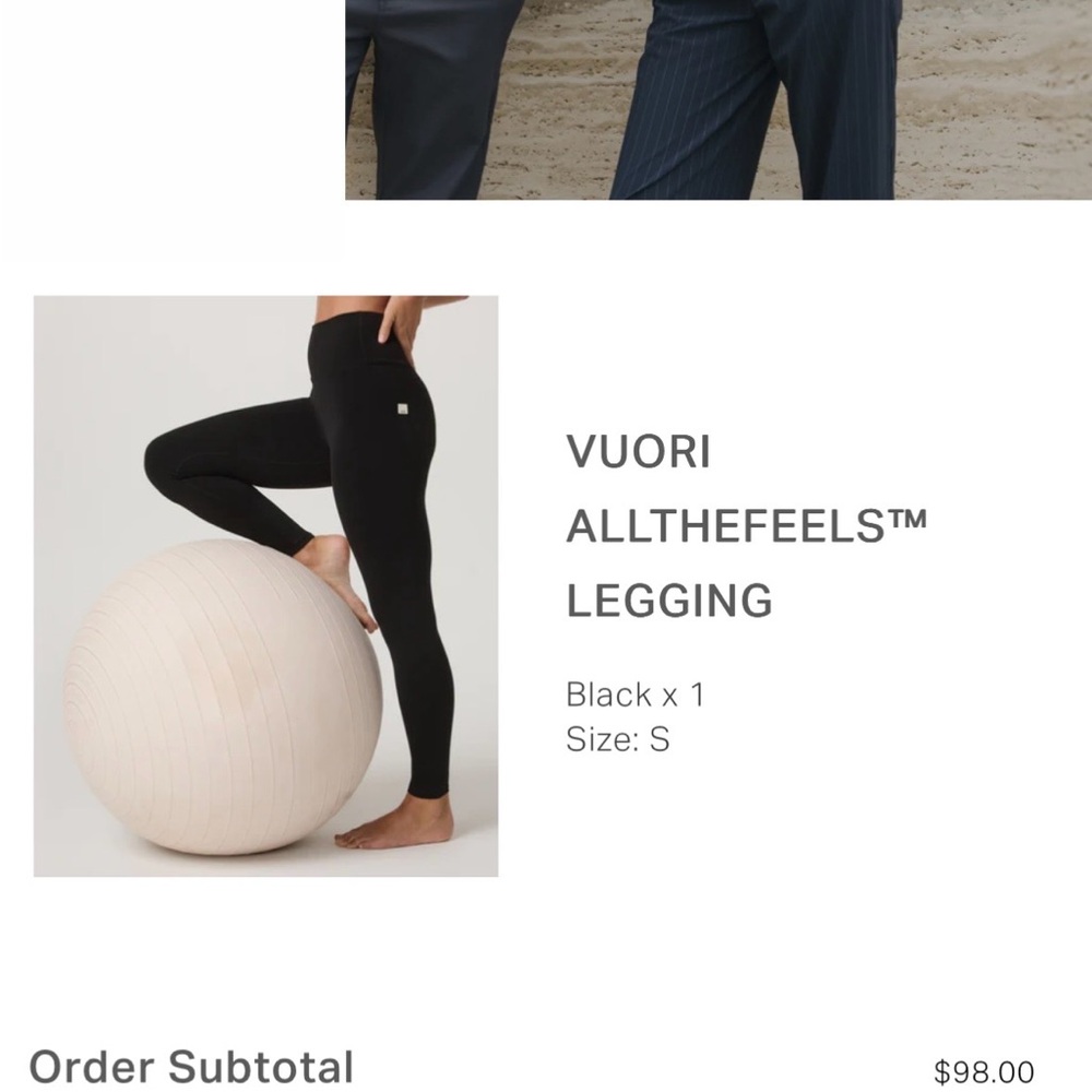 Vuori Black All the Feels Workout Leggings